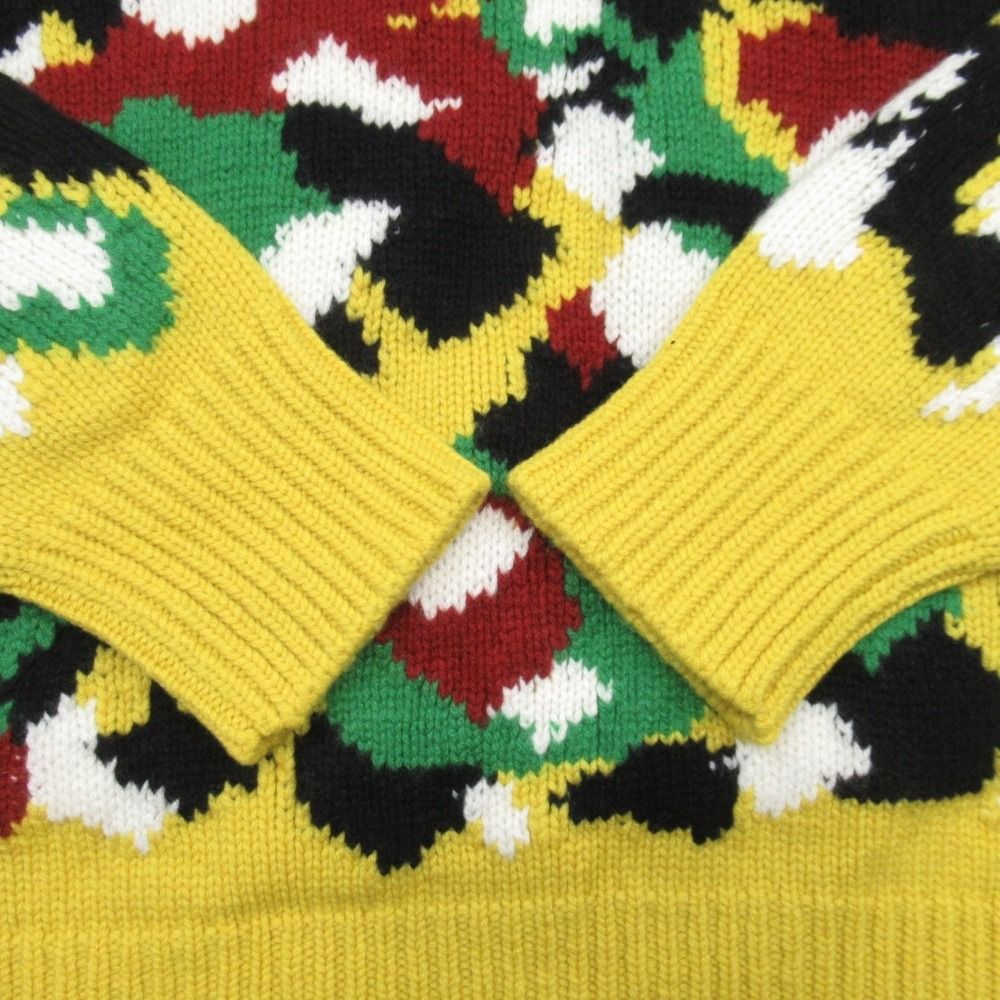 Dior Homme Peter Doig Collaboration Cashmere Jacquard Knit Sweater L Yellow