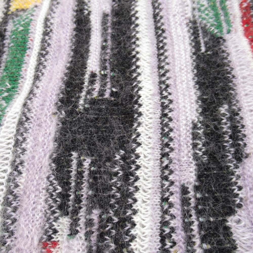 Dior Homme Peter Doig Mohair Blend Striped Knit Sweater S Lavender Multi