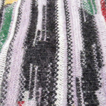 Dior Homme Peter Doig Mohair Blend Striped Knit Sweater S Lavender Multi