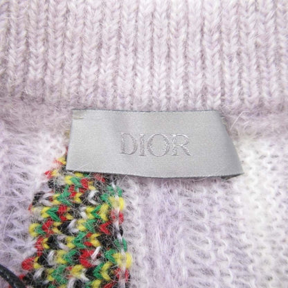 Dior Homme Peter Doig Mohair Blend Striped Knit Sweater S Lavender Multi