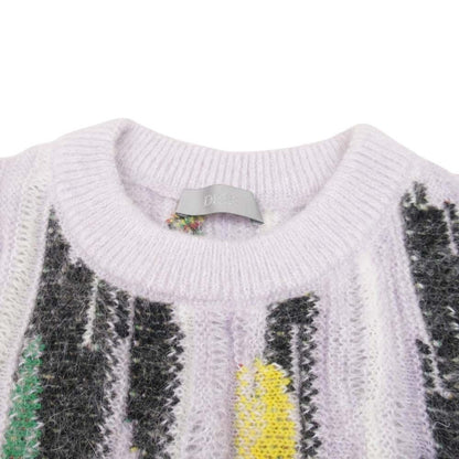 Dior Homme Peter Doig Mohair Blend Striped Knit Sweater S Lavender Multi