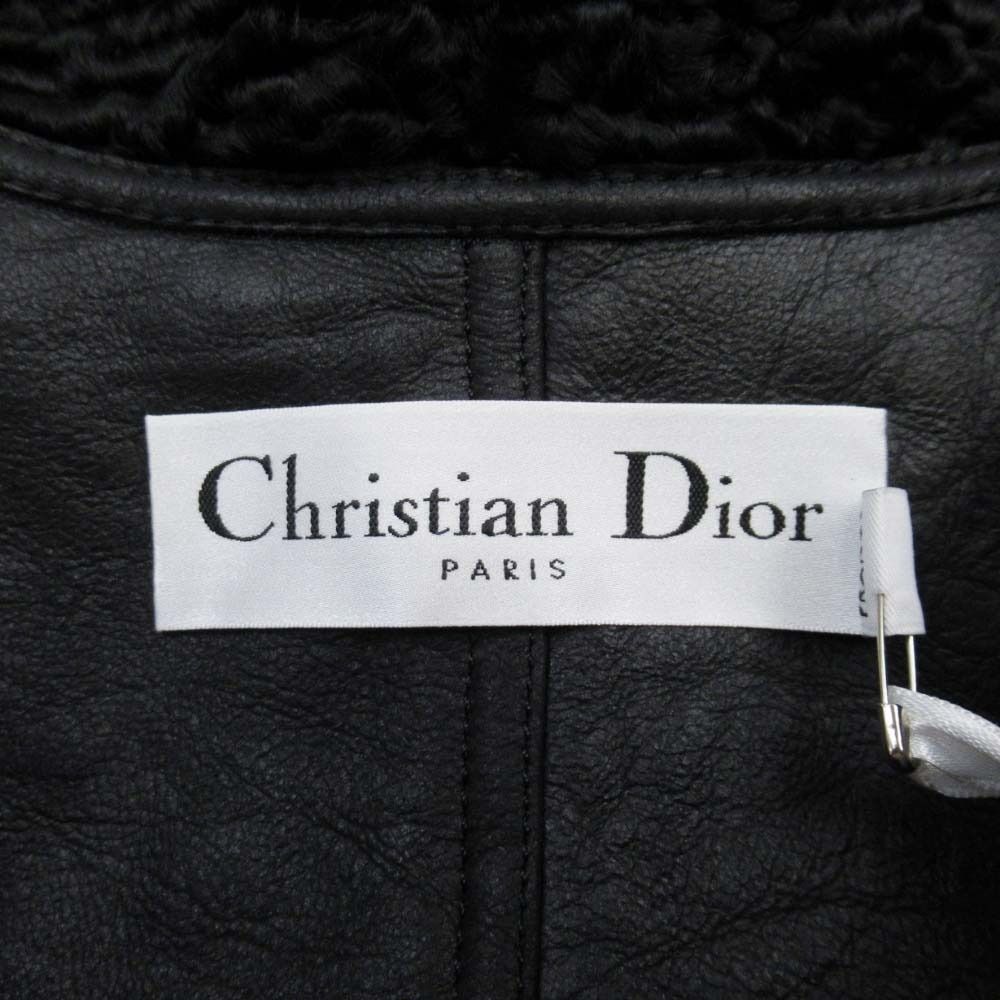 Dior Karakuru Lambskin Star Coat Fur Jacket 34 Black