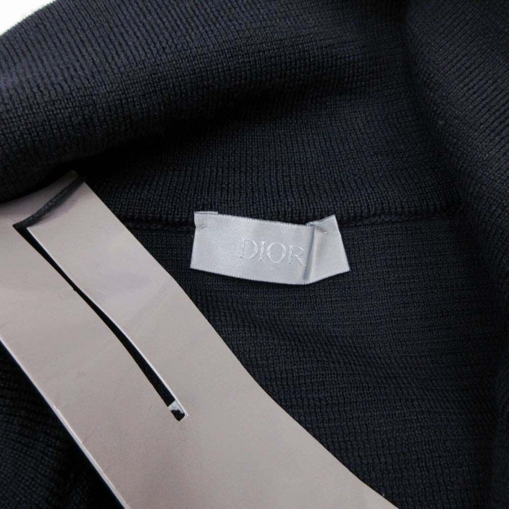 Dior Homme Oblique Kujagado Knit High Neck Sweater Long Sleeve Side Line S Navy
