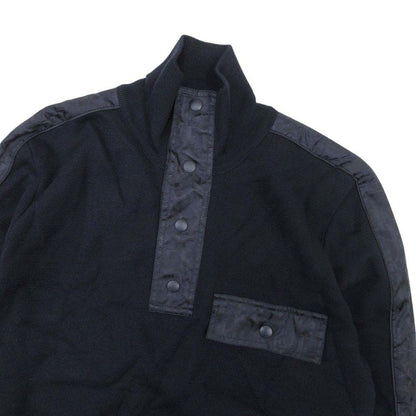 Dior Homme Oblique Kujagado Knit High Neck Sweater Long Sleeve Side Line S Navy