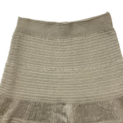 Celine Silk Cotton Knit Fuscato S Beige Skirt
