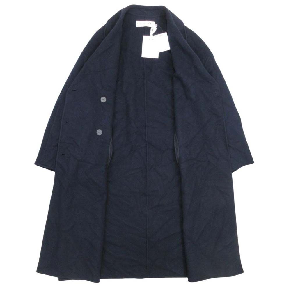 Dior Double Face Cashmere Melton Coat Oversize 36 Navy