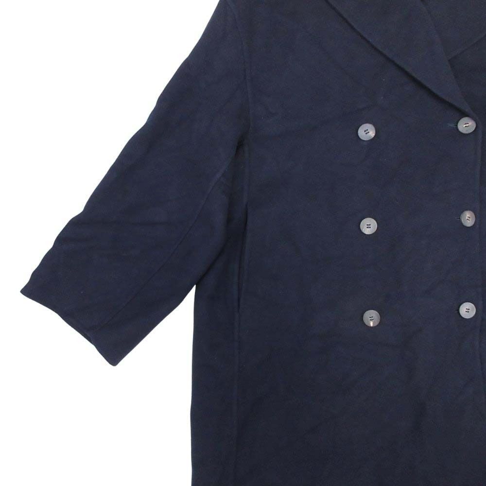 Dior Double Face Cashmere Melton Coat Oversize 36 Navy