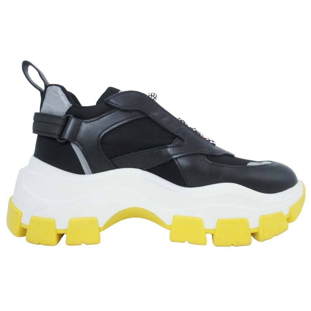 Prada Block Sneakers Volume Sole Low Top Platform Shoes Logo 37.5 Black