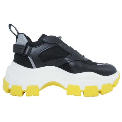 Prada Block Sneakers Volume Sole Low Top Platform Shoes Logo 37.5 Black