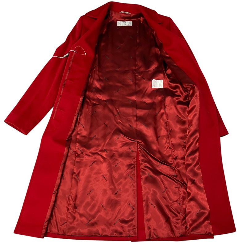 Max Mara Silver Tag Wool Long Coat 40 Red