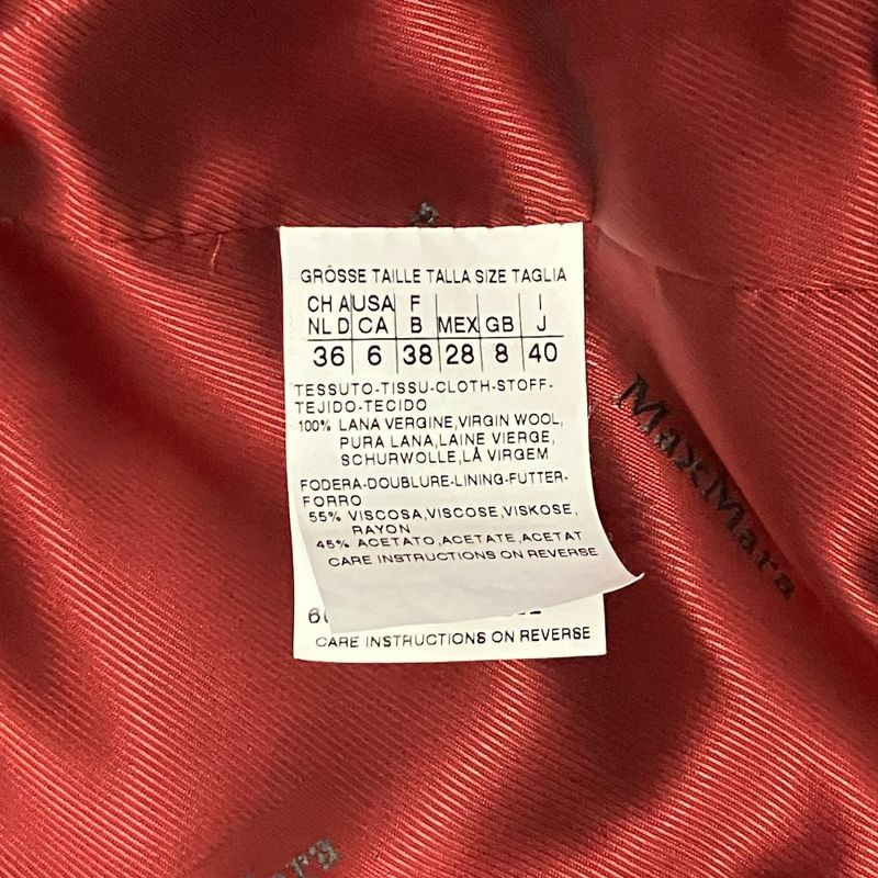 Max Mara Silver Tag Wool Long Coat 40 Red