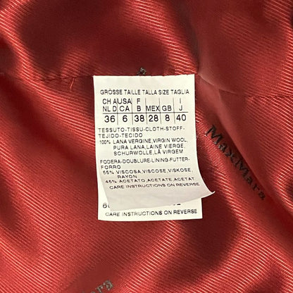 Max Mara Silver Tag Wool Long Coat 40 Red