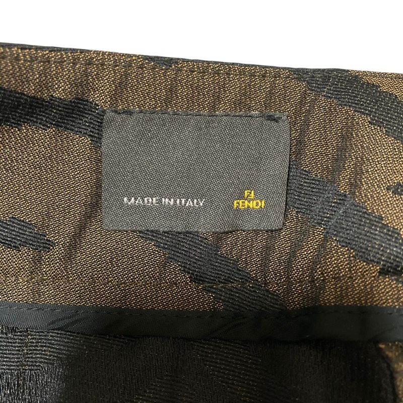 Fendi Animal Jacquard Straight Pants 40 Black Brown
