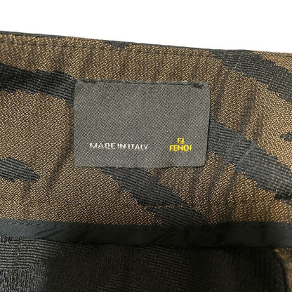 Fendi Animal Jacquard Straight Pants 40 Black Brown