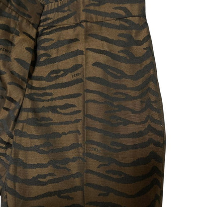 Fendi Animal Jacquard Straight Pants 40 Black Brown