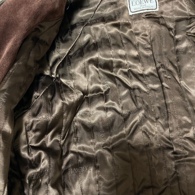 Loewe Vintage Koyo Tefa Suede Leather Belted Long Coat 42 Brown