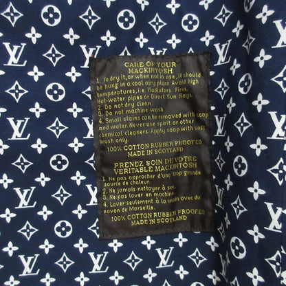 Louis Vuitton Mackintosh Lining Monogram Rubberized Coat 34 Navy