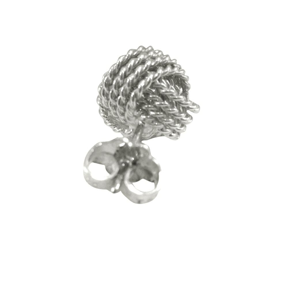 Tiffany & Co Polished Twist Knot Somerset Earrings Mesh Silver