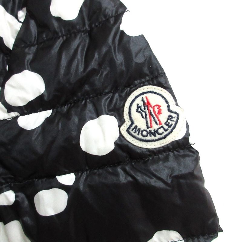 Moncler Bussiere Dot Pattern Down Jacket 1 Black White