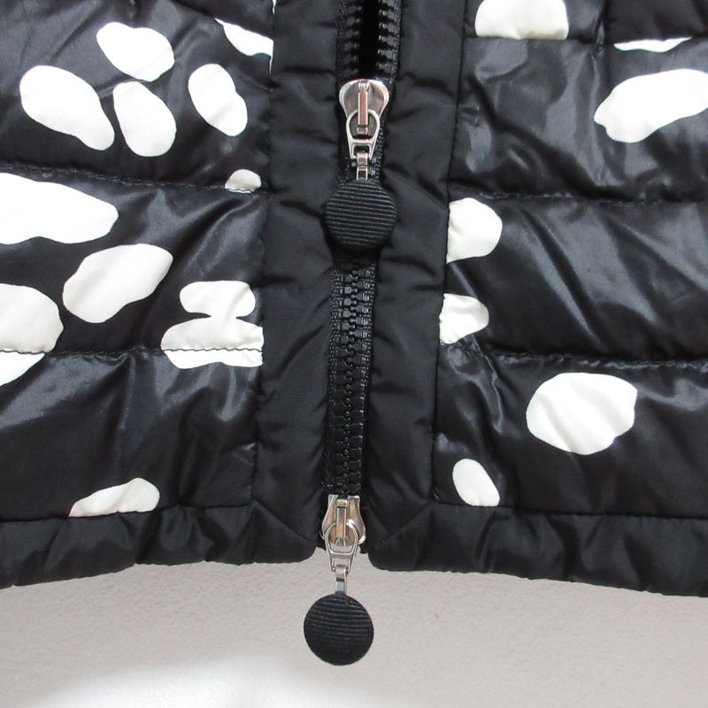 Moncler Bussiere Dot Pattern Down Jacket 1 Black White