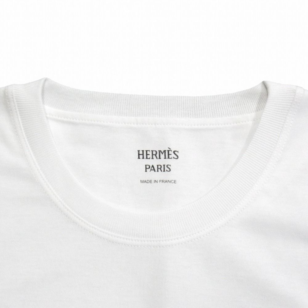 Hermes Canoe Chaine D'ancre Print Dress Cartouche 34 White Navy
