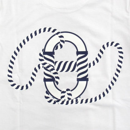 Hermes Canoe Chaine D'ancre Print Dress Cartouche 34 White Navy