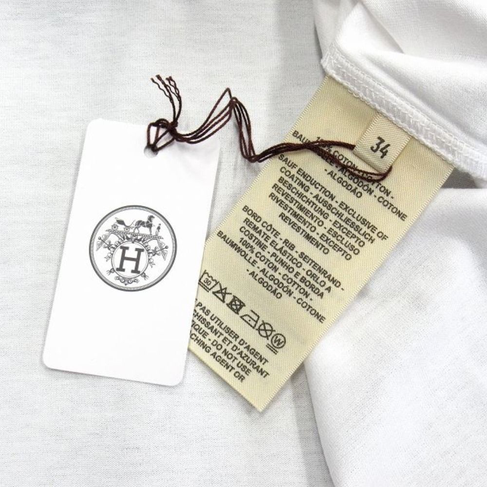 Hermes Canoe Chaine D'ancre Print Dress Cartouche 34 White Navy