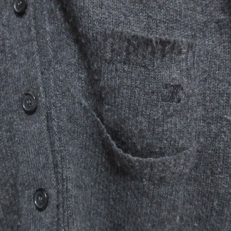 Celine Phoebe Philo Era Triomphe Embroidery Cashmere Knit Cardigan XS Gray