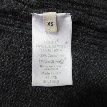 Celine Phoebe Philo Era Triomphe Embroidery Cashmere Knit Cardigan XS Gray