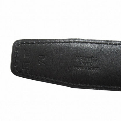Hermes Buckle Reversible Belt Leather Constance Gold Vintage 70 cm Gray Black