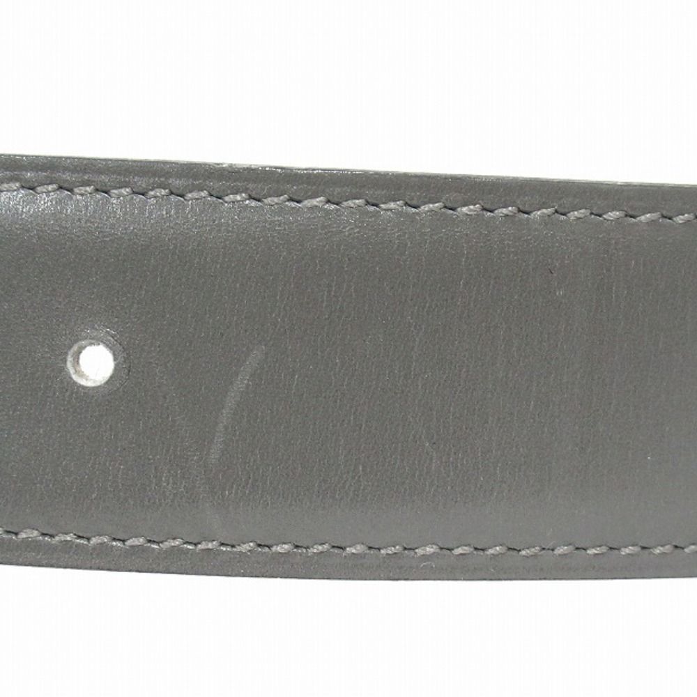 Hermes Buckle Reversible Belt Leather Constance Gold Vintage 70 cm Gray Black