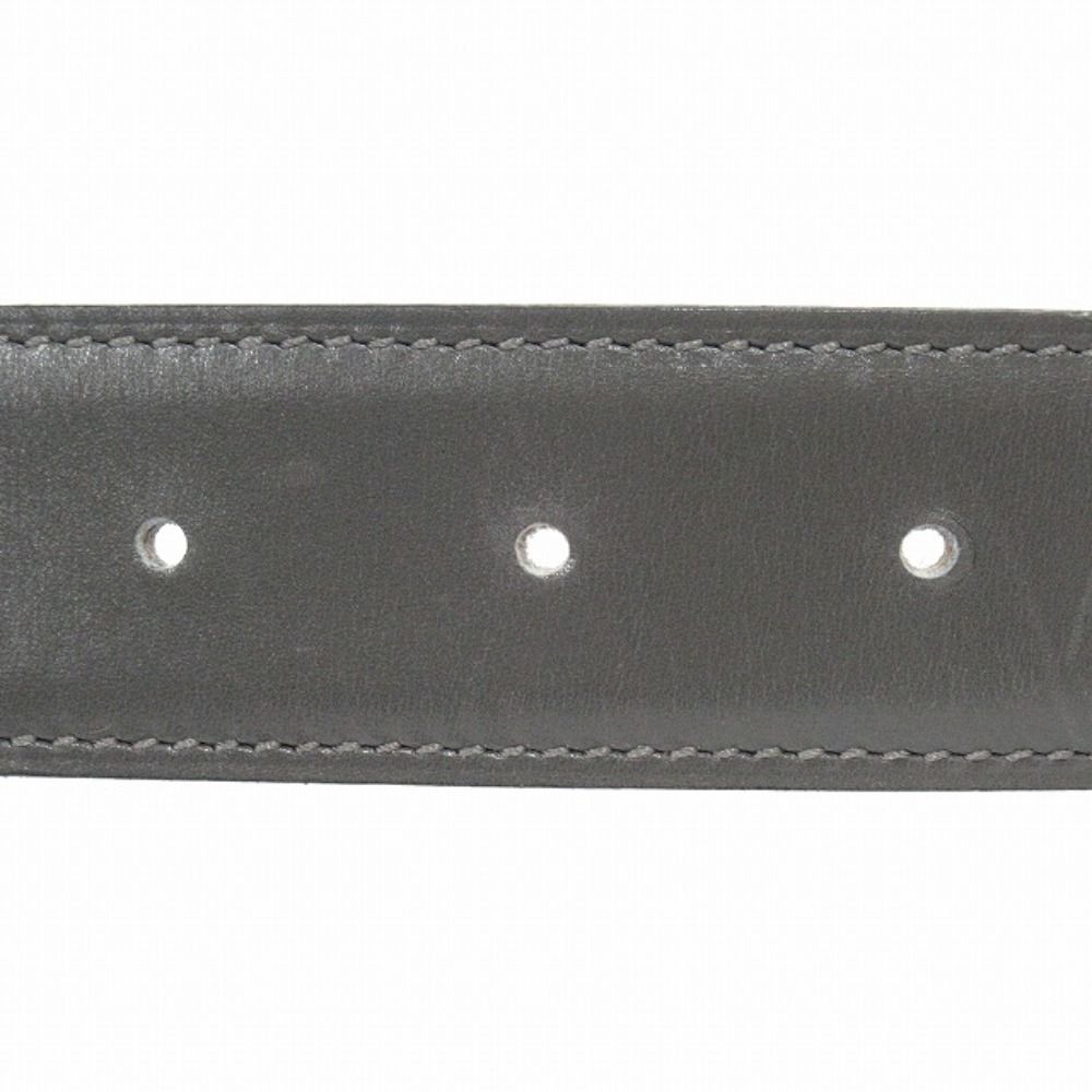 Hermes Buckle Reversible Belt Leather Constance Gold Vintage 70 cm Gray Black