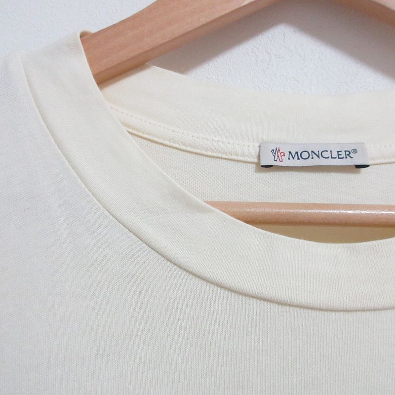Moncler SS T-Shirt Studded Logo XL Ivory
