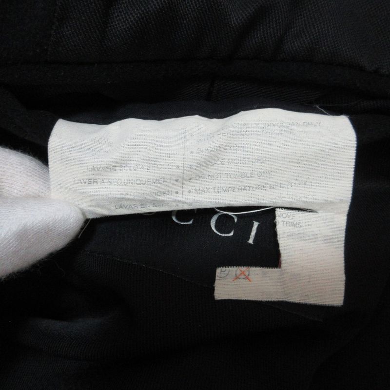 Gucci Era Gold Button Peacoat Jacket Black
