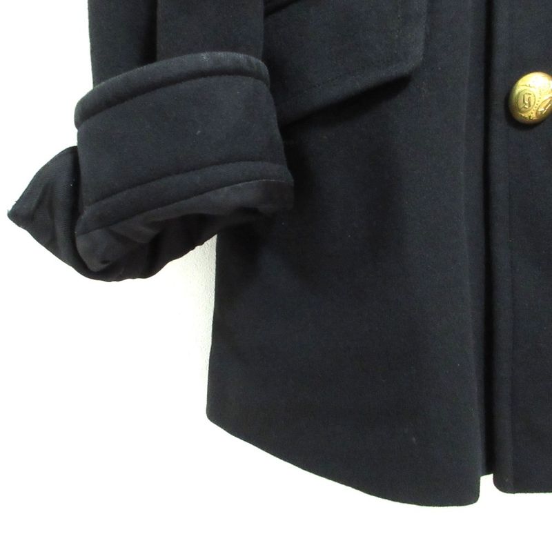Gucci Era Gold Button Peacoat Jacket Black