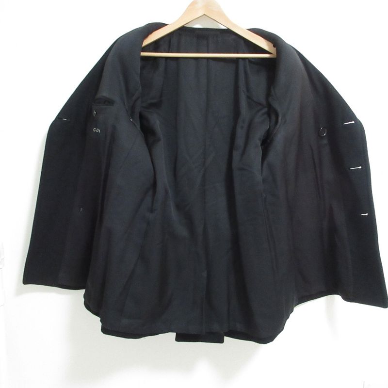Gucci Era Gold Button Peacoat Jacket Black