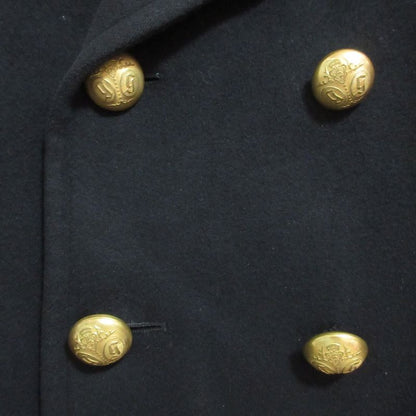Gucci Era Gold Button Peacoat Jacket Black