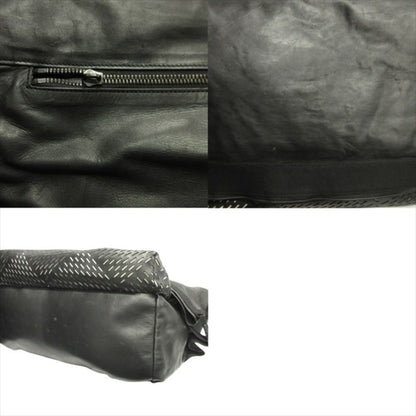 Bottega Veneta Perforated Messenger Bag Shoulder Intrecciato Black