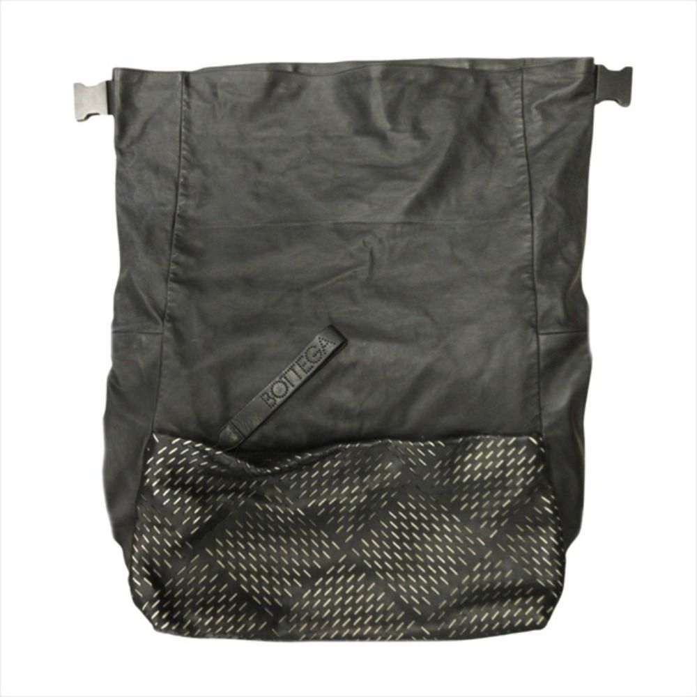 Bottega Veneta Perforated Messenger Bag Shoulder Intrecciato Black