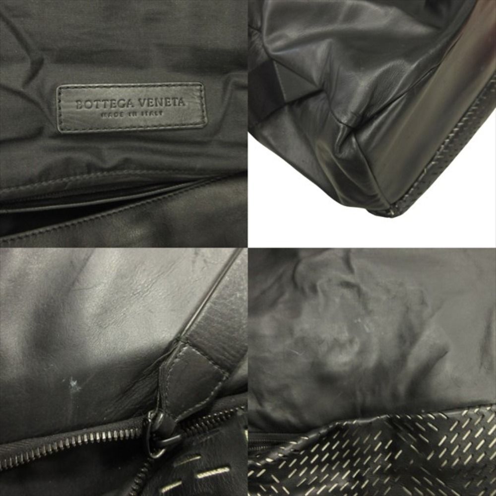 Bottega Veneta Perforated Messenger Bag Shoulder Intrecciato Black