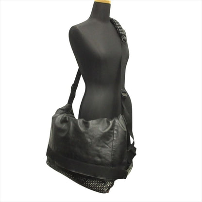 Bottega Veneta Perforated Messenger Bag Shoulder Intrecciato Black