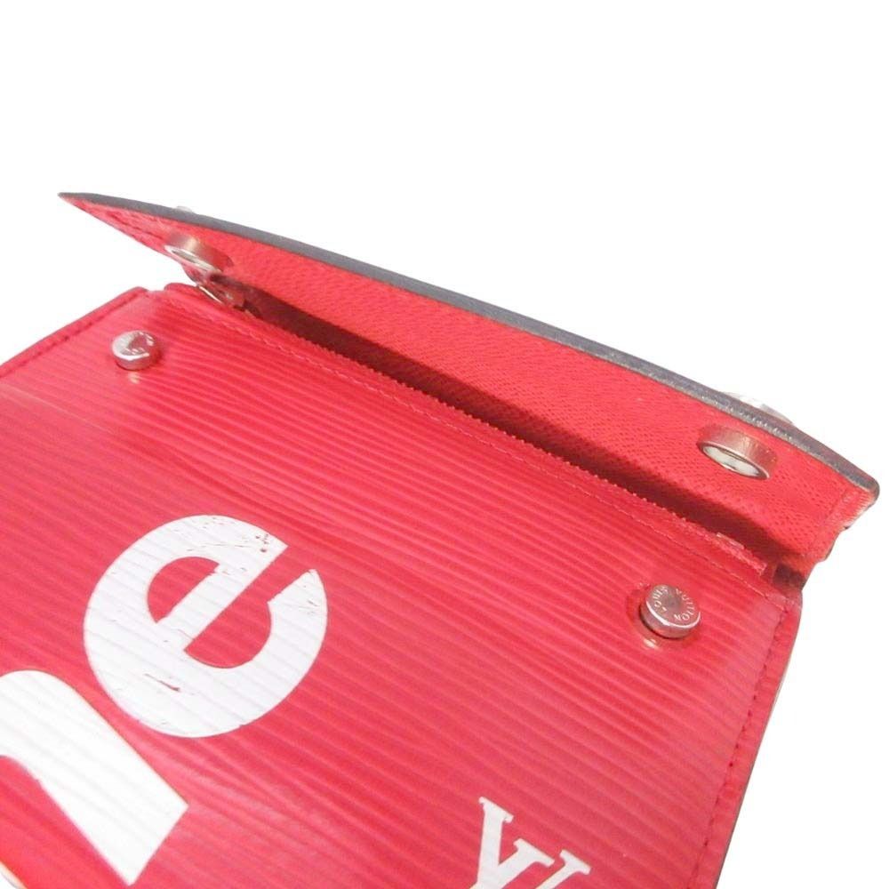 Louis Vuitton Supreme Epi Chain Compact Wallet Bifold Red
