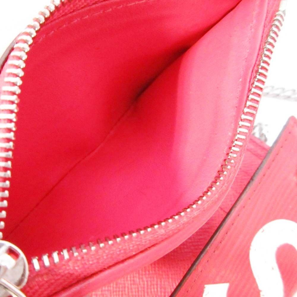 Louis Vuitton Supreme Epi Chain Compact Wallet Bifold Red