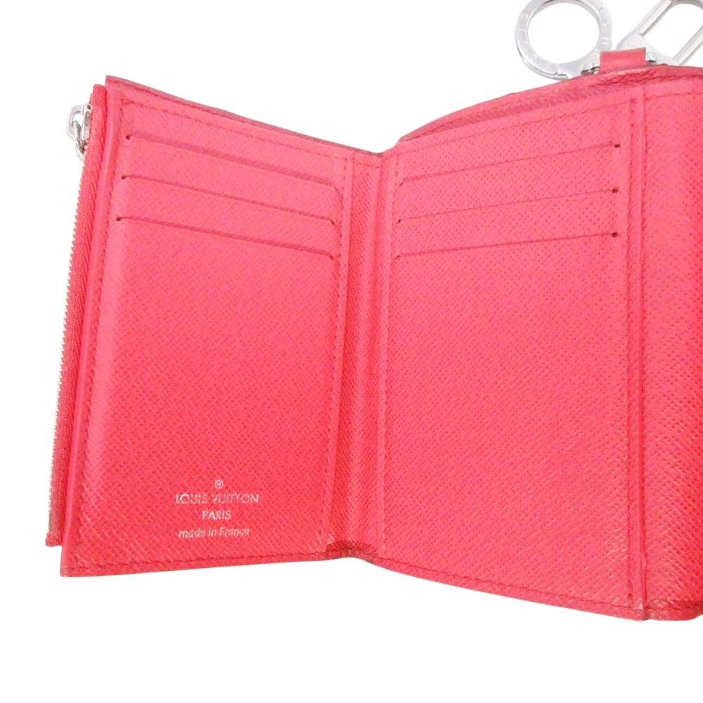 Louis Vuitton Supreme Epi Chain Compact Wallet Bifold Red
