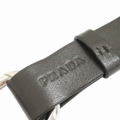 Prada Cow Leather Key Holder Key Strap Carabiner Khaki