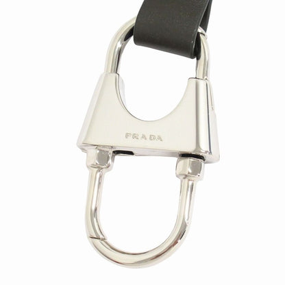 Prada Cow Leather Key Holder Key Strap Carabiner Khaki