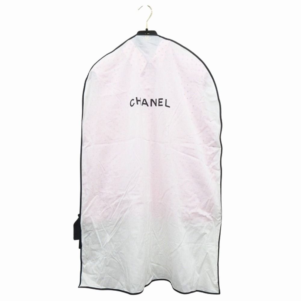 Chanel Silk Twill CC Logo Dot Sleeveless Shirt Blouse Top Button 38 Pink
