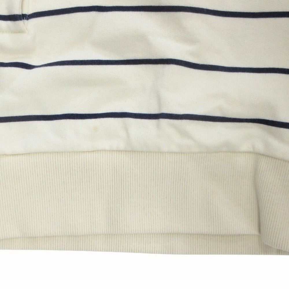 Miu Miu Cotton Cropped Trainers Sweatshirt Polo Shirt Long Sleeve Border M Ivory
