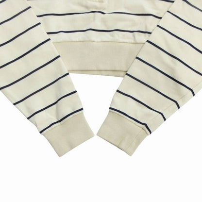 Miu Miu Cotton Cropped Trainers Sweatshirt Polo Shirt Long Sleeve Border M Ivory