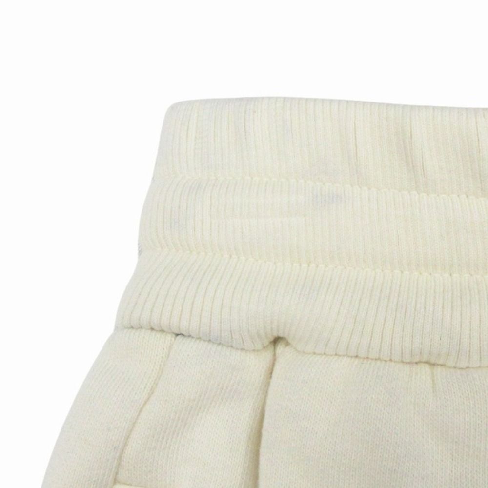 Miu Miu Cotton Sweatshirt Shorts Pants Border Logo Embroidery XS Ivory